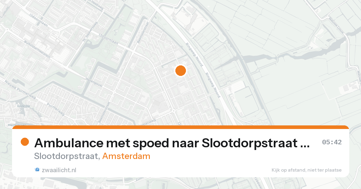 Ambulance met spoed naar Slootdorpstraat in Amsterdam — 20 aug 2026