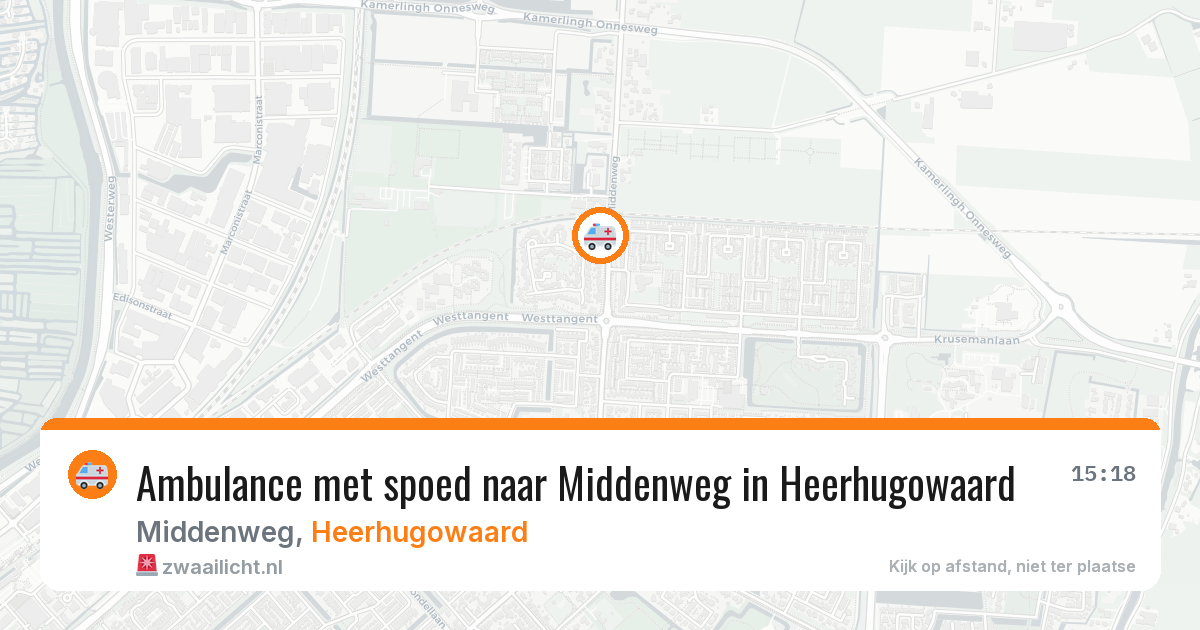 Ambulance met spoed naar Middenweg in Heerhugowaard — 11 aug 2026
