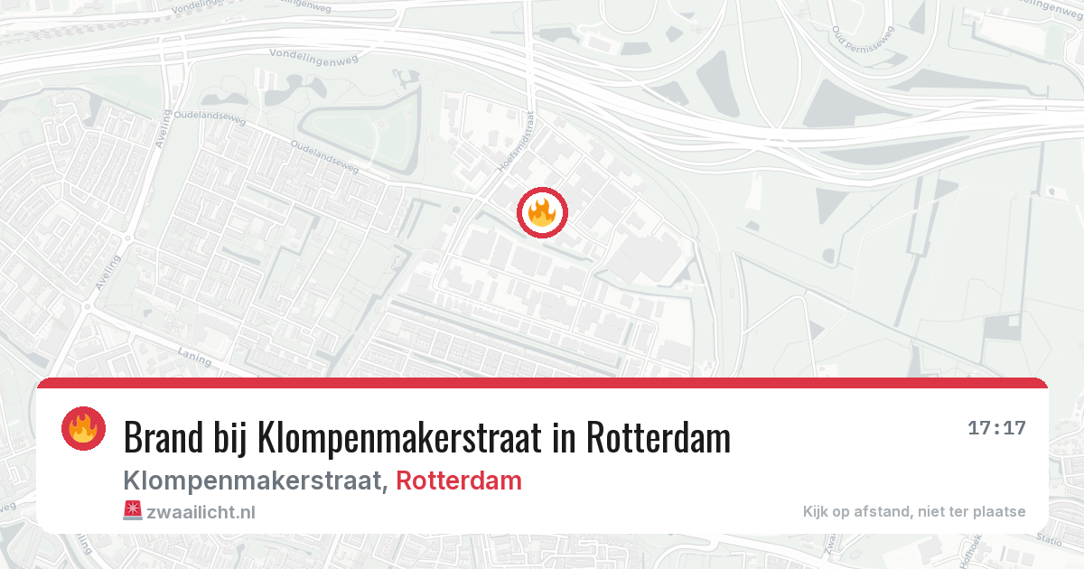 Brand bij Klompenmakerstraat in Rotterdam — 25 mei 2026