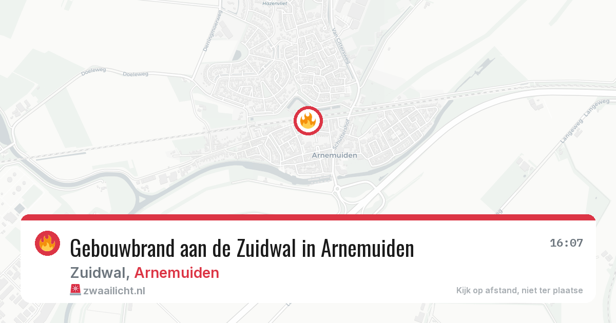 Gebouwbrand aan de Zuidwal in Arnemuiden — 5 aug 2026