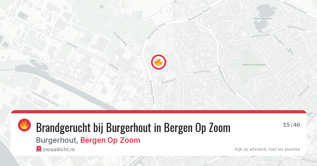 Brandgerucht bij Burgerhout in Bergen Op Zoom — 11 jul 2026