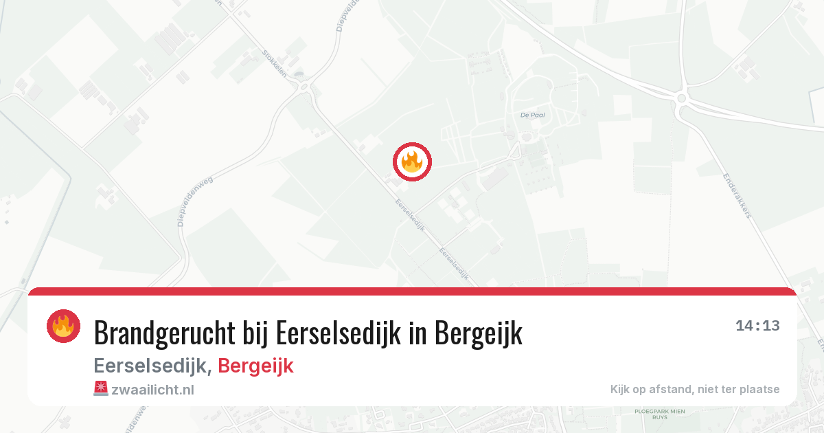 Brandgerucht bij Eerselsedijk in Bergeijk — 28 jun 2026