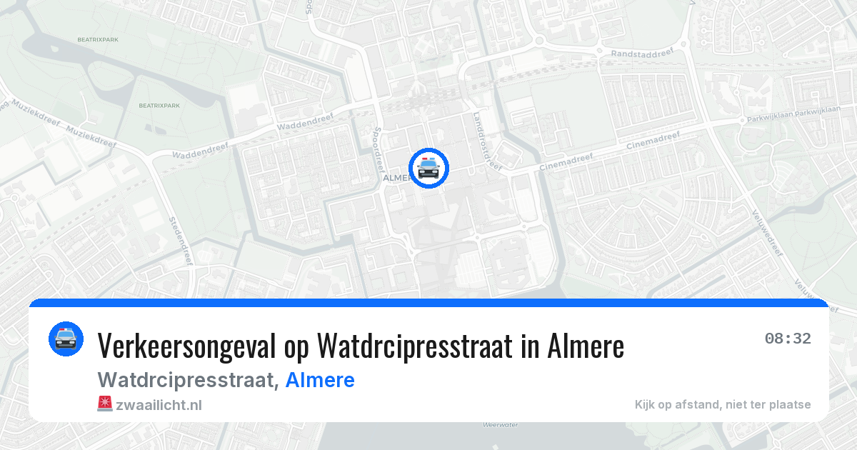 Verkeersongeval op Watdrcipresstraat in Almere — 6 mei 2026