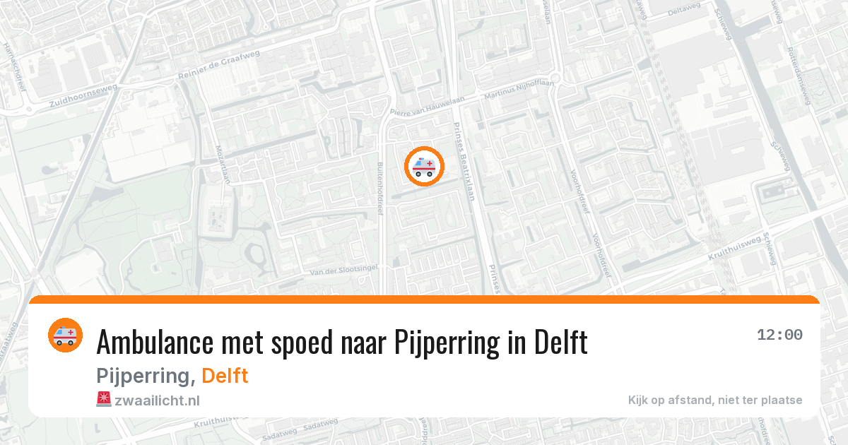 Ambulance met spoed naar Pijperring in Delft — 14 aug 2026