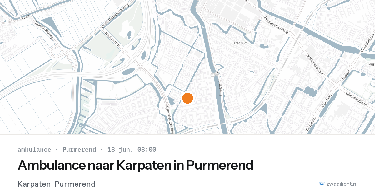 Ambulance naar Karpaten in Purmerend — 18 jun 2026
