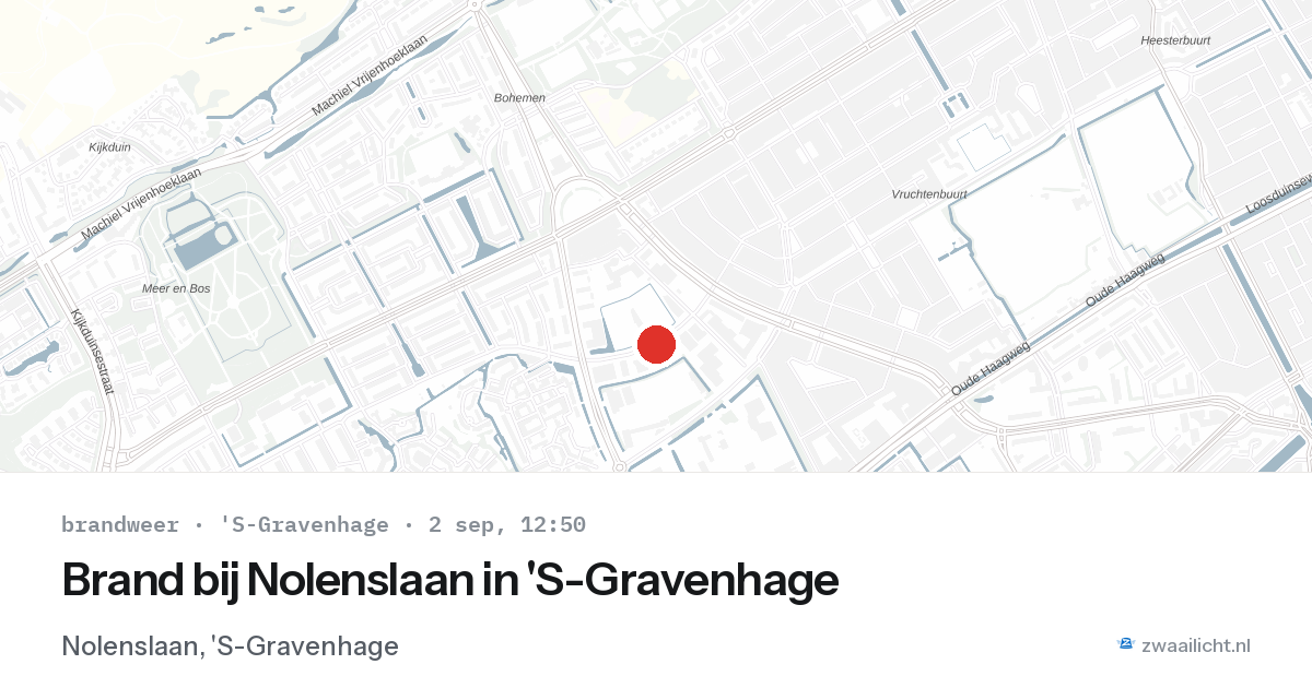 Brand bij Nolenslaan in 'S-Gravenhage — 2 sep 2026