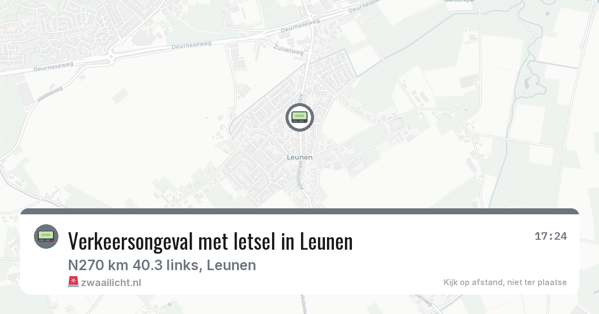 Verkeersongeval met letsel in Leunen — 25 jun 2026