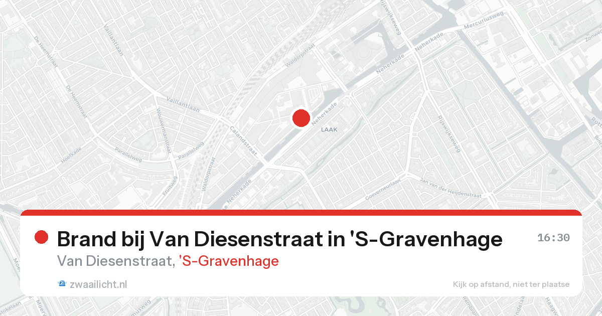 Brand bij Van Diesenstraat in 'S-Gravenhage — 15 aug 2026
