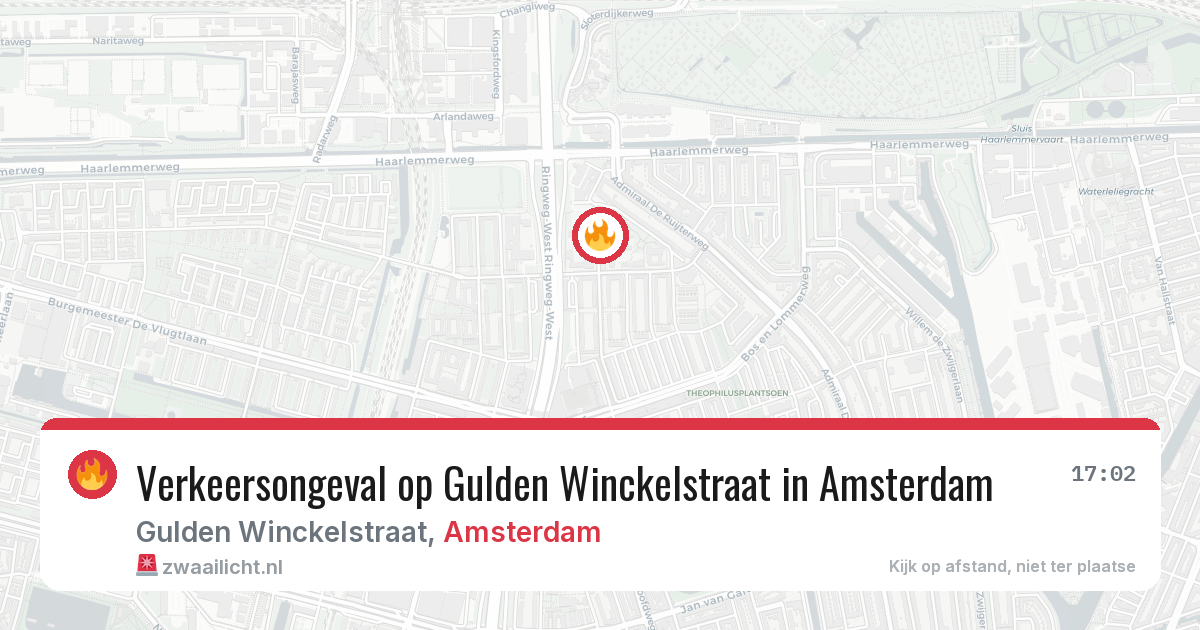 Verkeersongeval op Gulden Winckelstraat in Amsterdam — 21 apr 2026