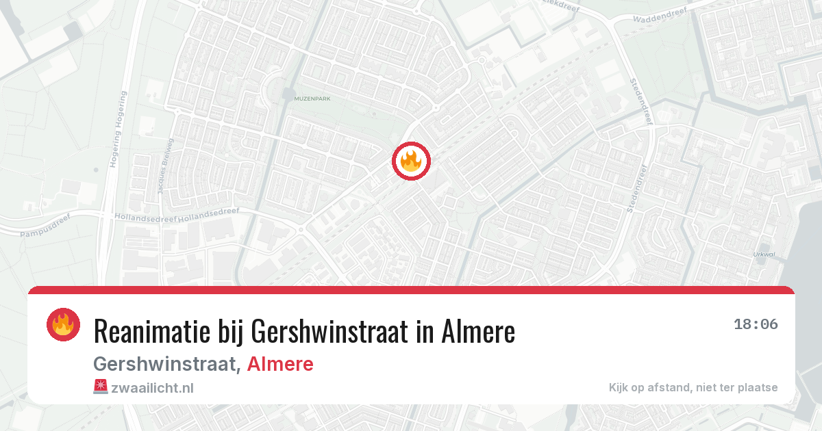 Reanimatie bij Gershwinstraat in Almere — 26 jun 2026