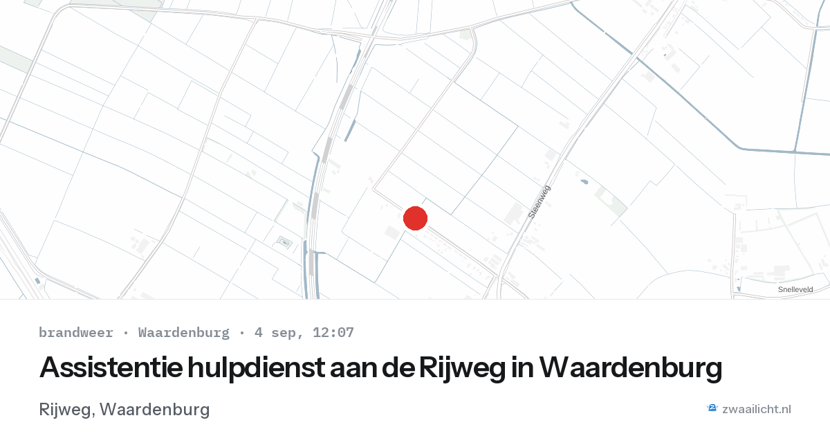Assistentie hulpdienst aan de Rijweg in Waardenburg — 4 sep 2026