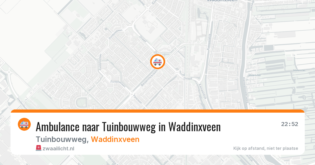 Ambulance naar Tuinbouwweg in Waddinxveen — 14 mrt 2026