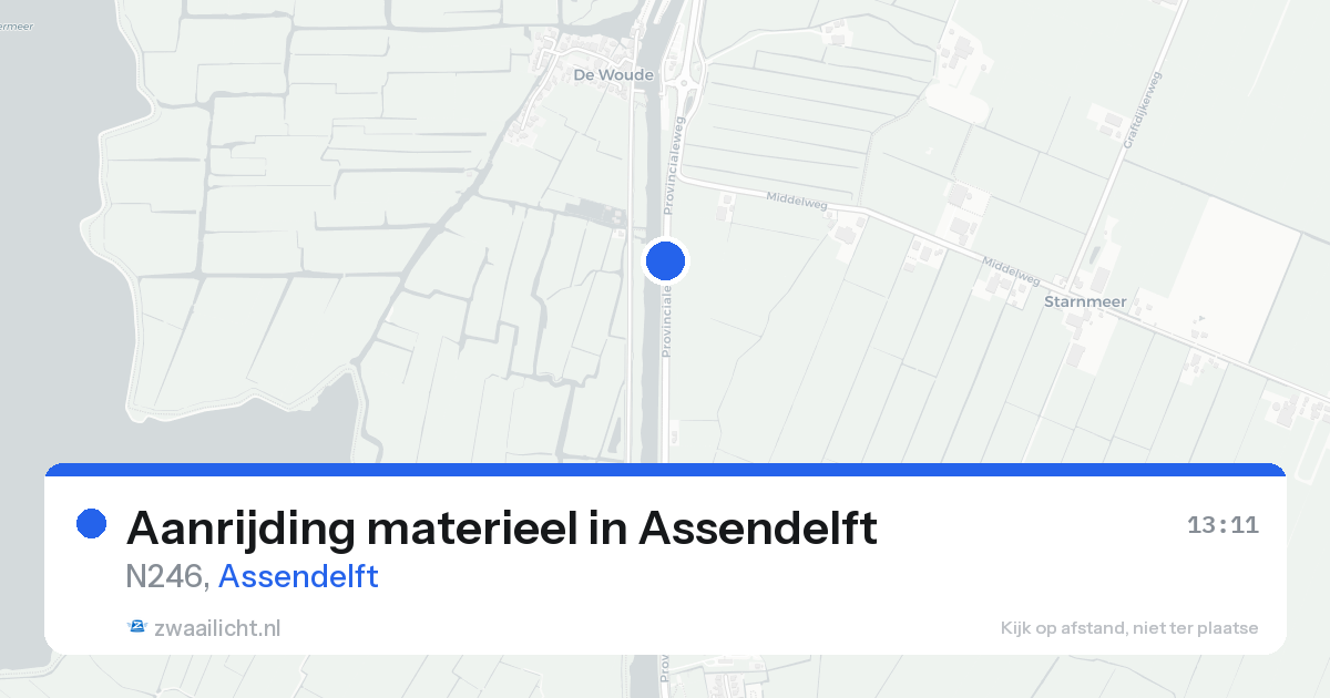 Aanrijding materieel in Assendelft — 25 aug 2026