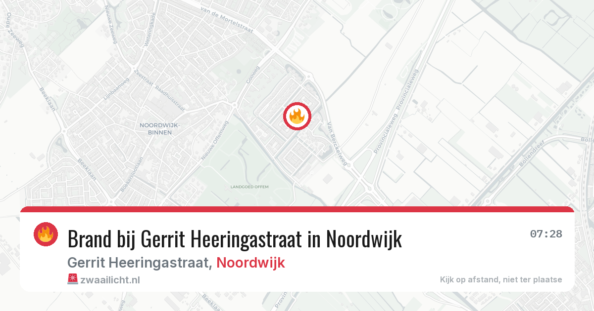 Brand bij Gerrit Heeringastraat in Noordwijk — 9 jun 2026