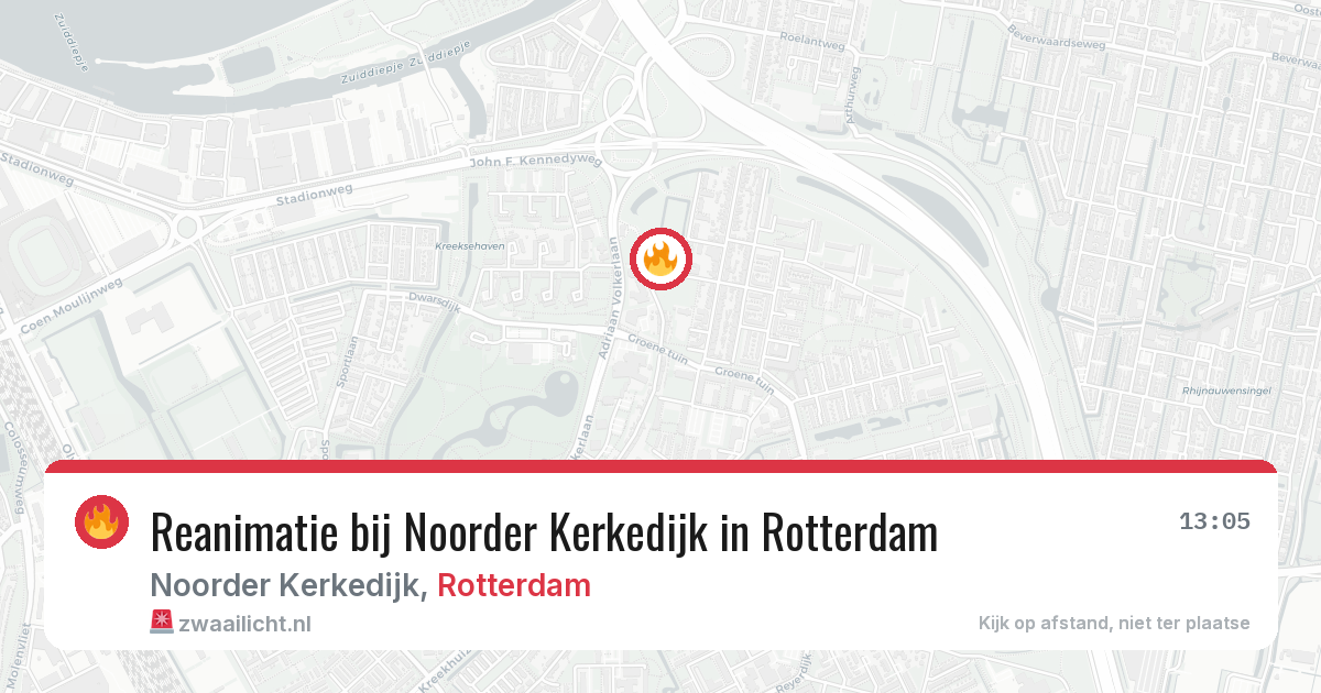 Reanimatie bij Noorder Kerkedijk in Rotterdam — 9 aug 2026