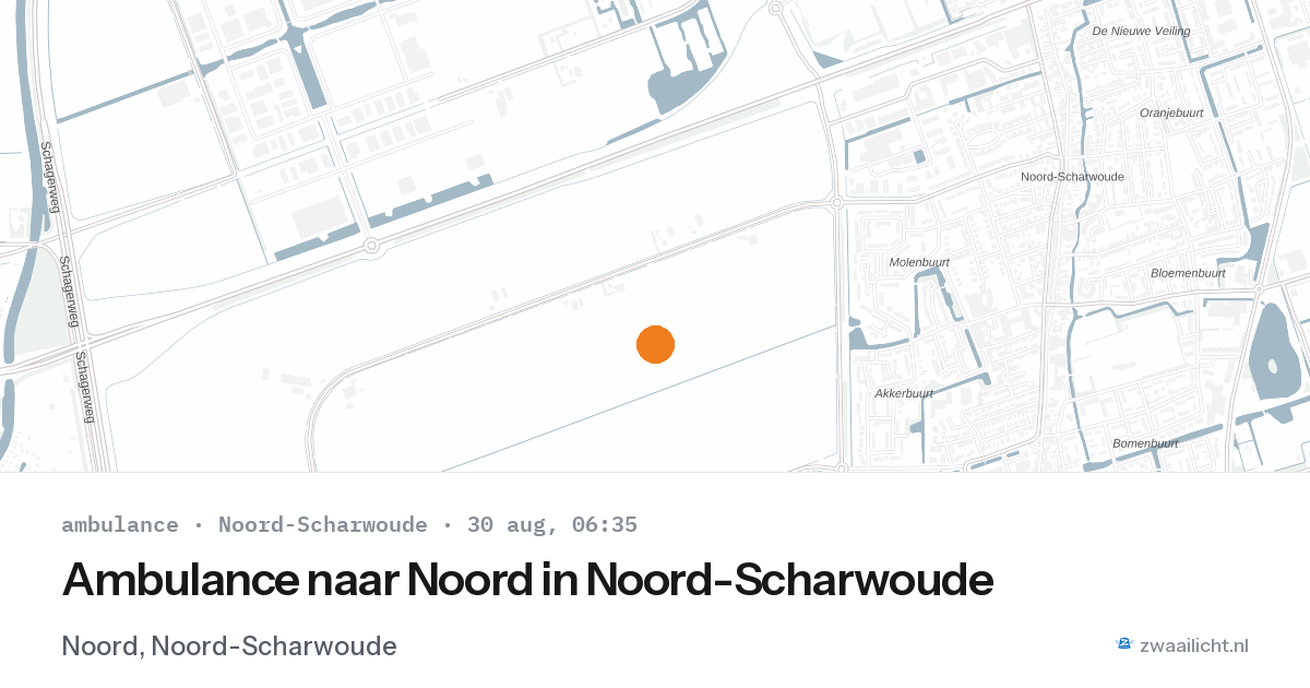 Ambulance naar Noord in Noord-Scharwoude — 30 aug 2026