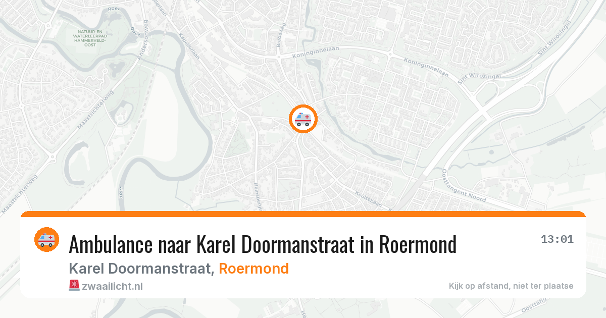 Ambulance naar Karel Doormanstraat in Roermond — 14 mrt 2026