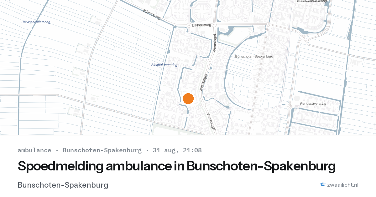 Spoedmelding ambulance in Bunschoten-Spakenburg — 31 aug 2026