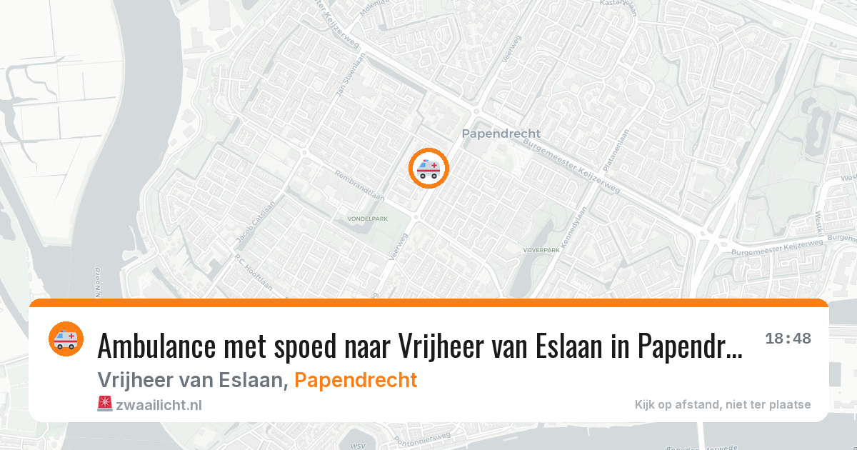 Ambulance met spoed naar Vrijheer van Eslaan in Papendrecht — 2 mei 2026
