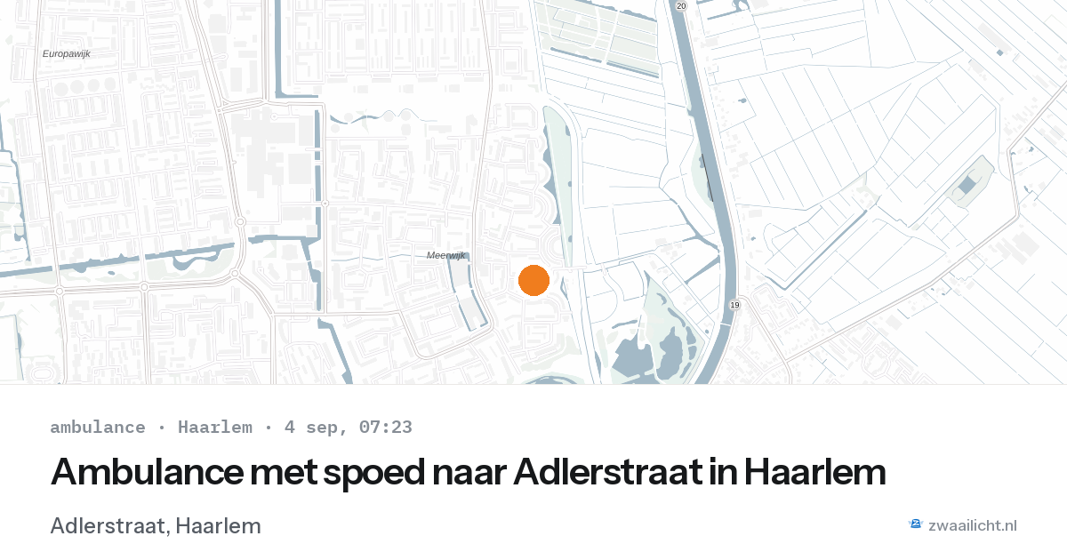 Ambulance met spoed naar Adlerstraat in Haarlem — 4 sep 2026