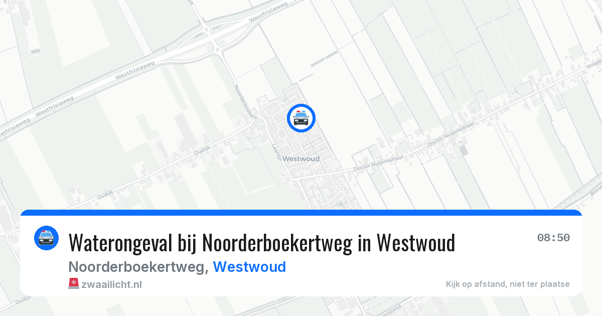Waterongeval bij Noorderboekertweg in Westwoud — 12 jun 2026