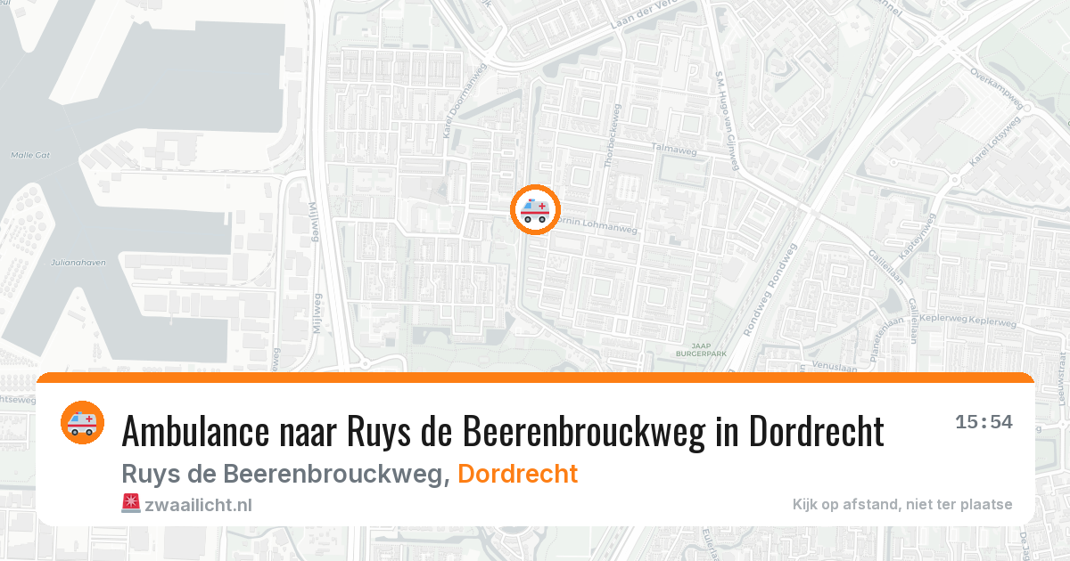 Ambulance naar Ruys de Beerenbrouckweg in Dordrecht — 18 mei 2026