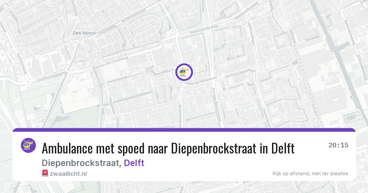 Ambulance met spoed naar Diepenbrockstraat in Delft — 29 jun 2026