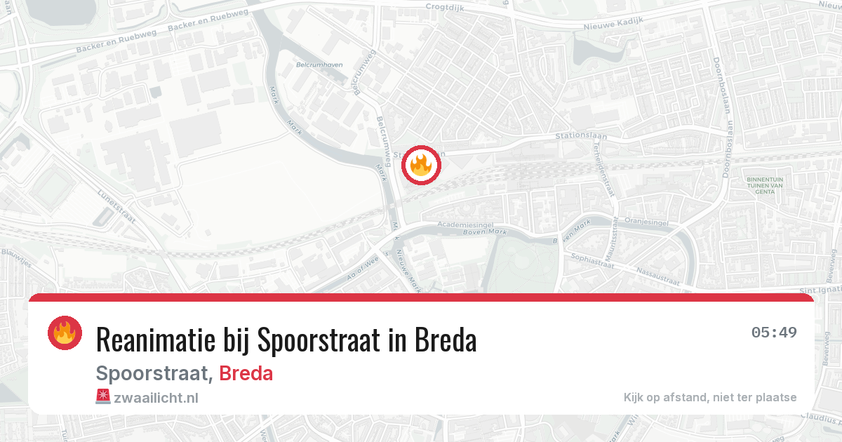 Reanimatie bij Spoorstraat in Breda — 9 mei 2026