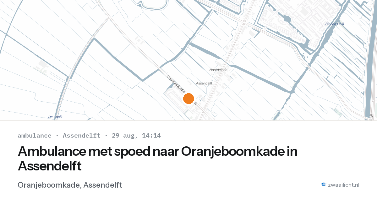 Ambulance met spoed naar Oranjeboomkade in Assendelft — 29 aug 2026