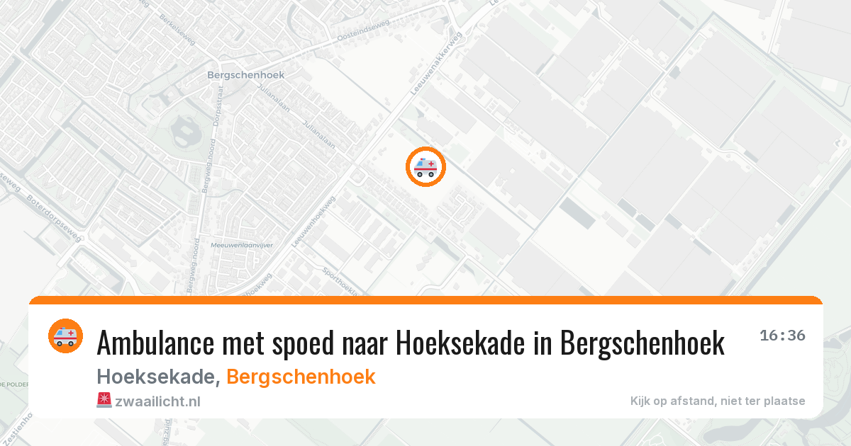 Ambulance met spoed naar Hoeksekade in Bergschenhoek — 14 mrt 2026
