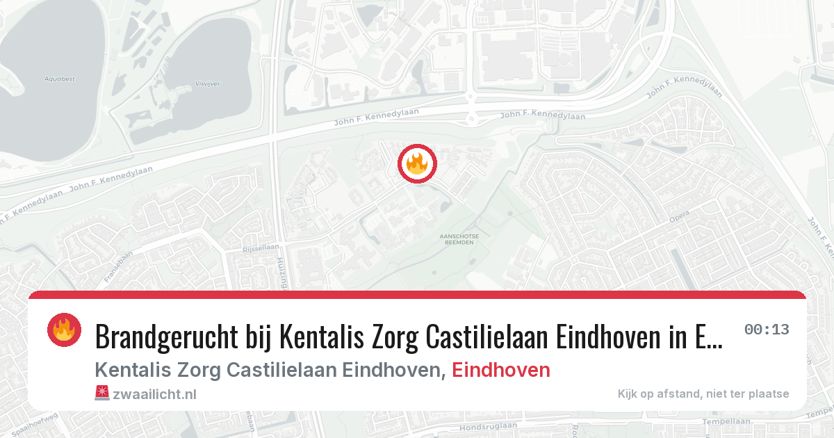 Brandgerucht bij Kentalis Zorg Castilielaan Eindhoven in Eindhoven — 18 mei 2026