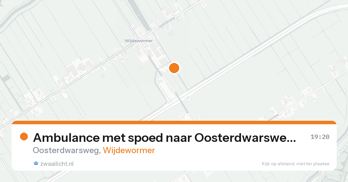 Ambulance met spoed naar Oosterdwarsweg in Wijdewormer — 16 aug 2026