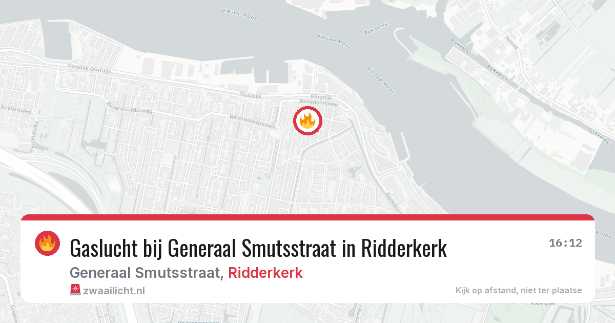 Gaslucht bij Generaal Smutsstraat in Ridderkerk — 12 aug 2026