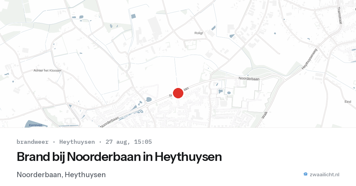 Brand bij Noorderbaan in Heythuysen — 27 aug 2026