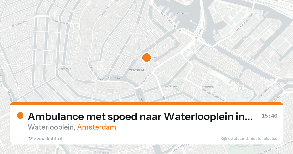 Ambulance met spoed naar Waterlooplein in Amsterdam — 21 aug 2026