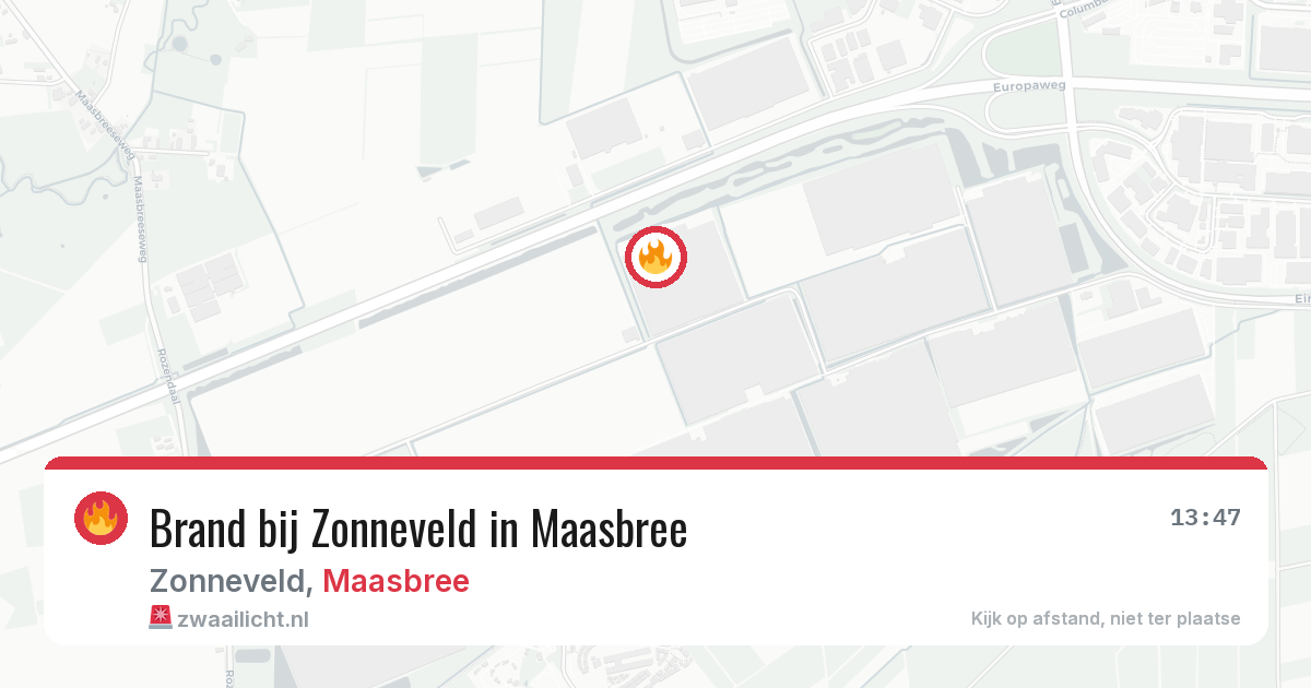 Brand bij Zonneveld in Maasbree — 25 jun 2026