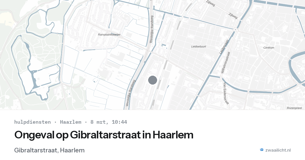 Ongeval op Gibraltarstraat in Haarlem — 8 mrt 2026