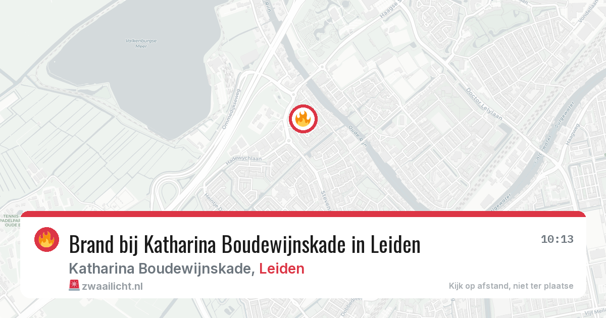 Brand bij Katharina Boudewijnskade in Leiden — 23 jun 2026