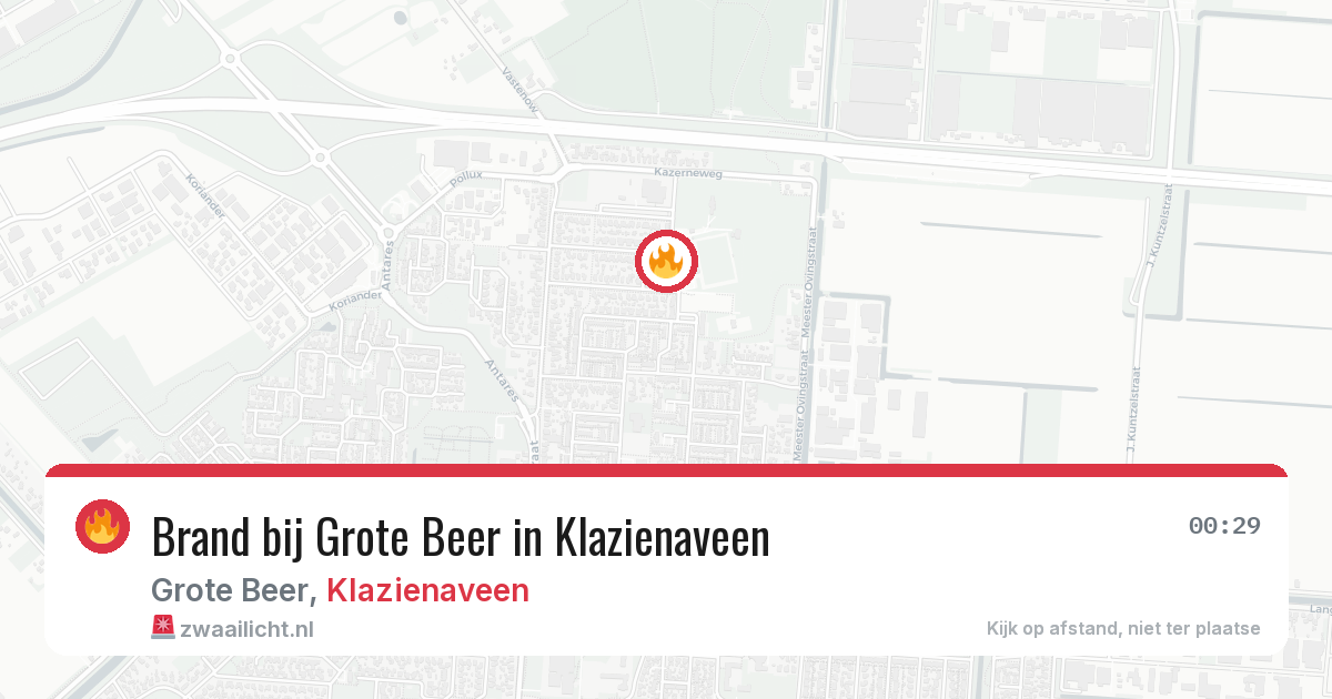 Brand bij Grote Beer in Klazienaveen — 31 mei 2026