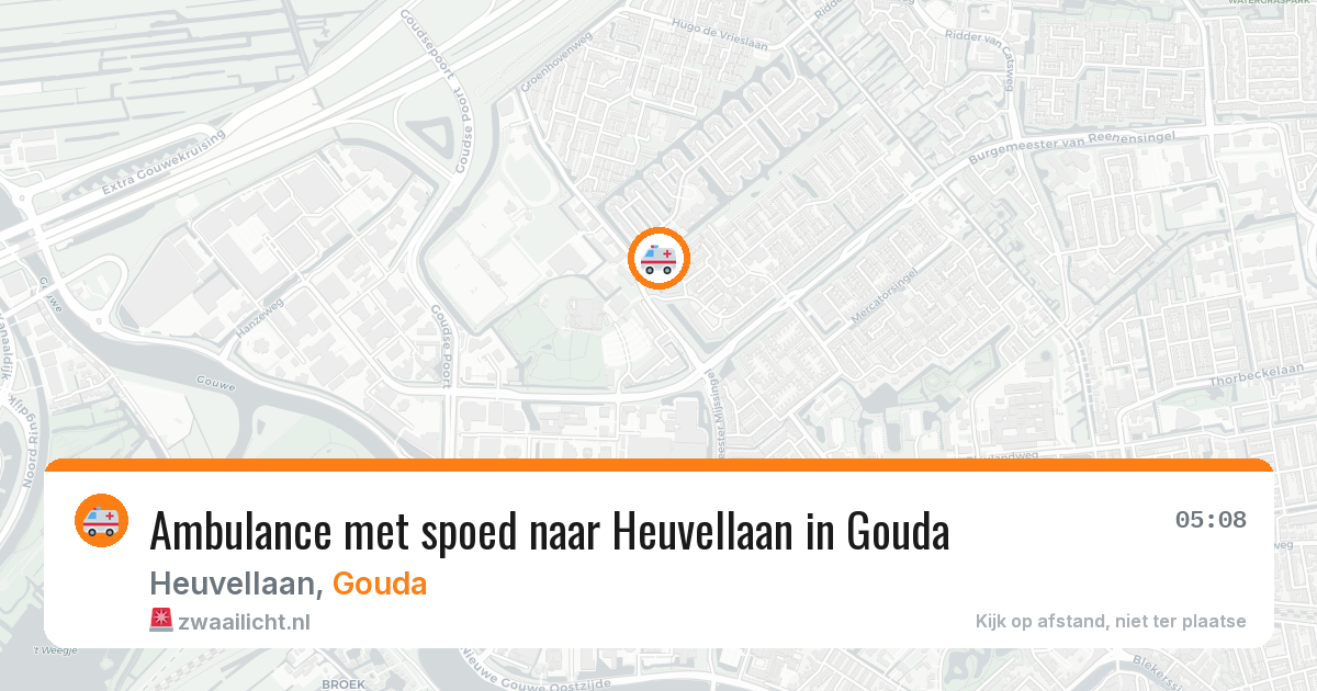 Ambulance met spoed naar Heuvellaan in Gouda — 17 jun 2026