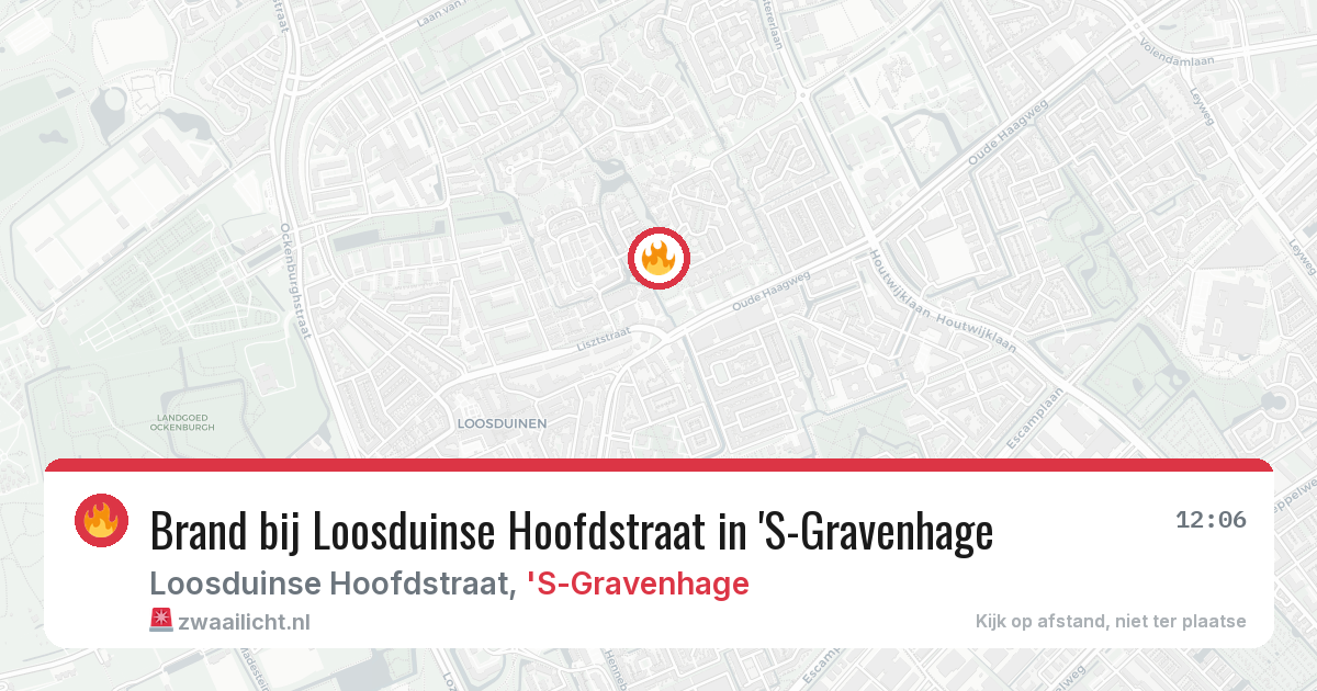 Brand bij Loosduinse Hoofdstraat in 'S-Gravenhage — 9 aug 2026