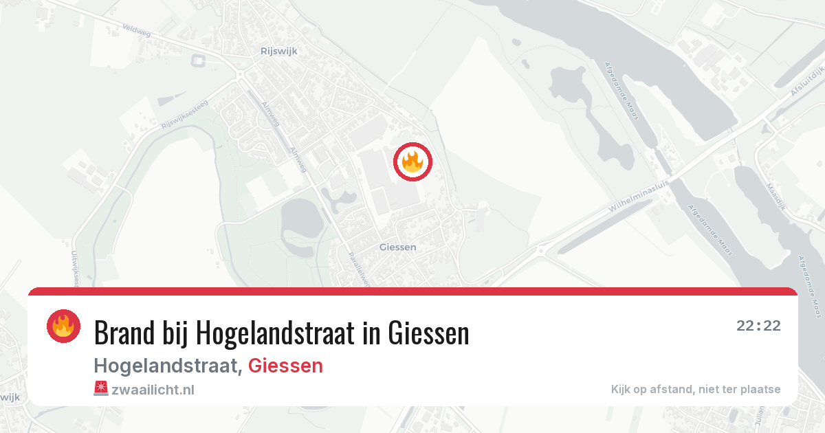 Brand bij Hogelandstraat in Giessen — 19 jun 2026