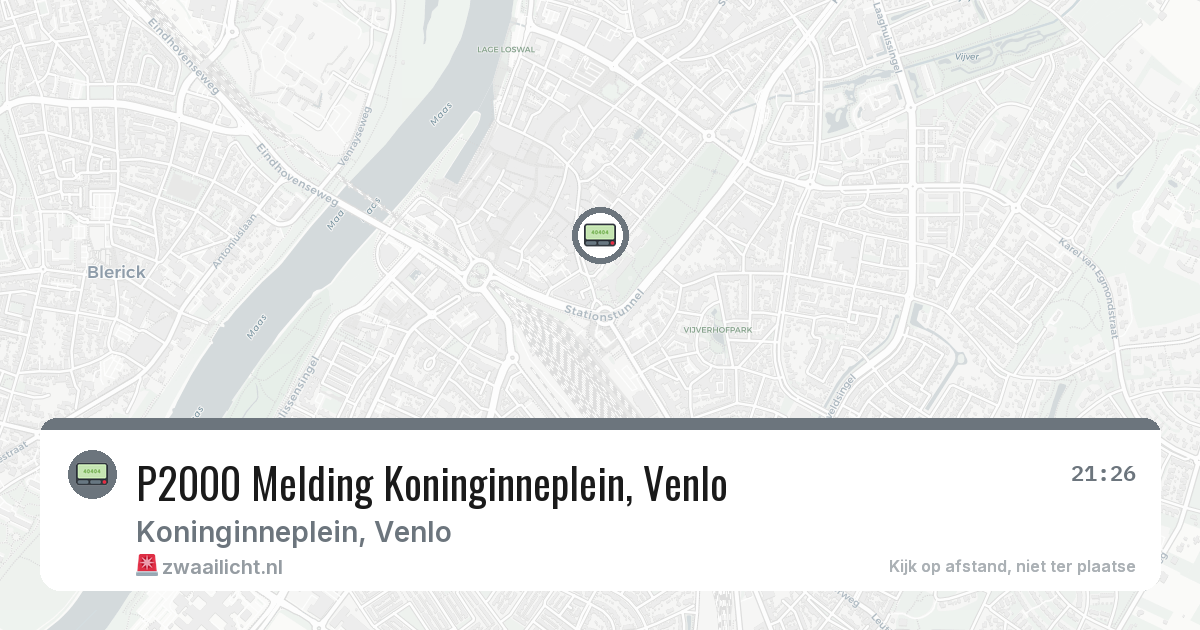 P2000 Melding Koninginneplein, Venlo — 4 jul 2026
