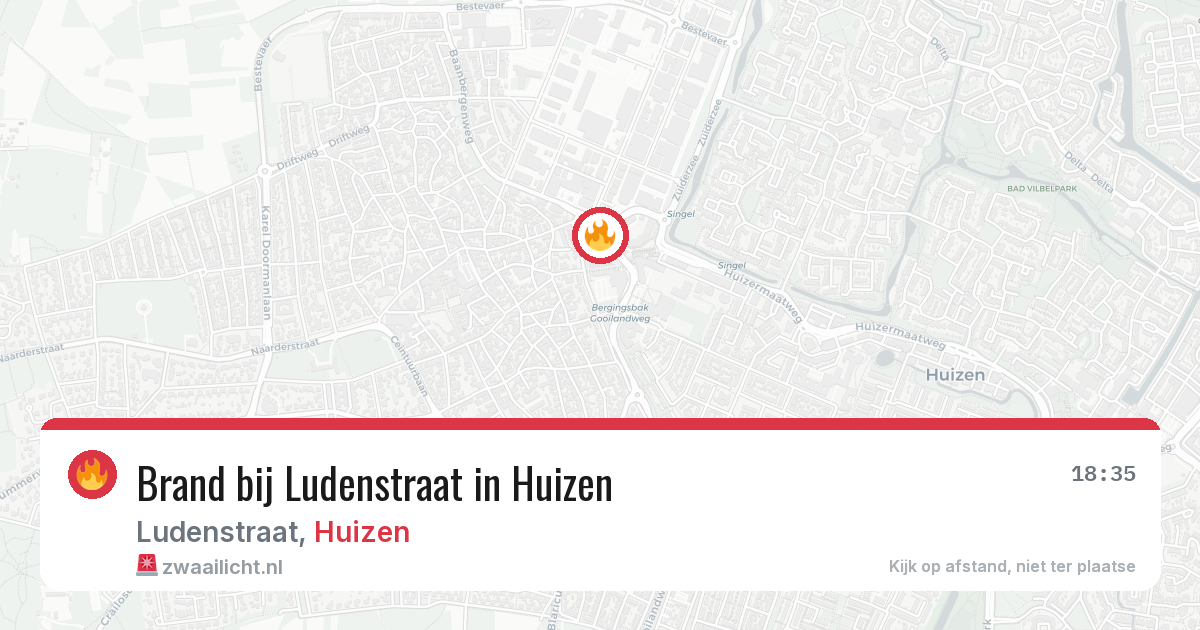 Brand bij Ludenstraat in Huizen — 20 mei 2026