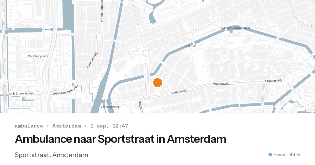 Ambulance naar Sportstraat in Amsterdam — 1 sep 2026