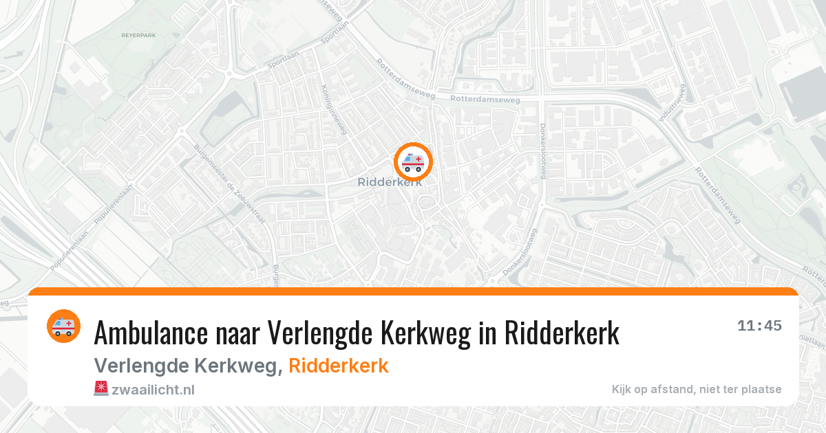 Ambulance naar Verlengde Kerkweg in Ridderkerk — 5 aug 2026