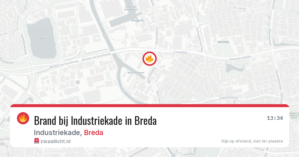Brand bij Industriekade in Breda — 1 aug 2026