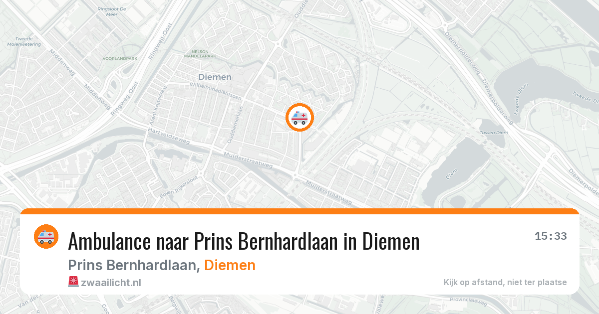 Ambulance naar Prins Bernhardlaan in Diemen — 13 jun 2026