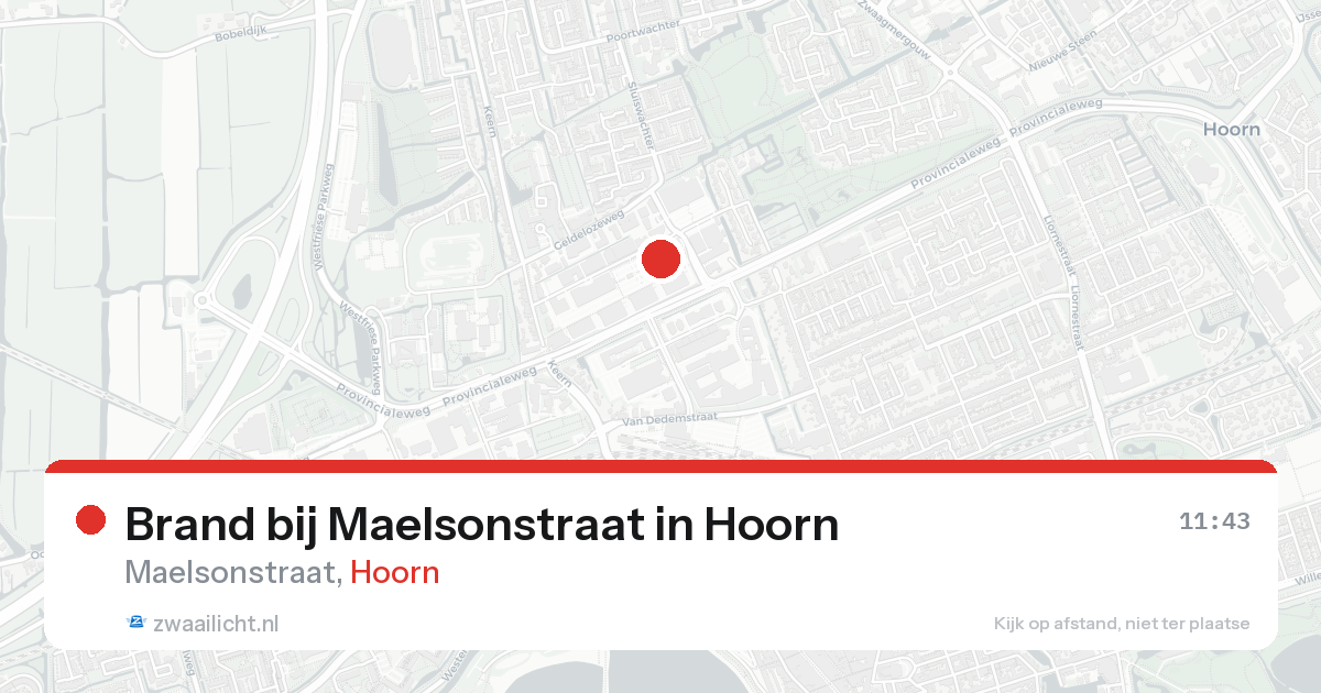 Brand bij Maelsonstraat in Hoorn — 3 jun 2026