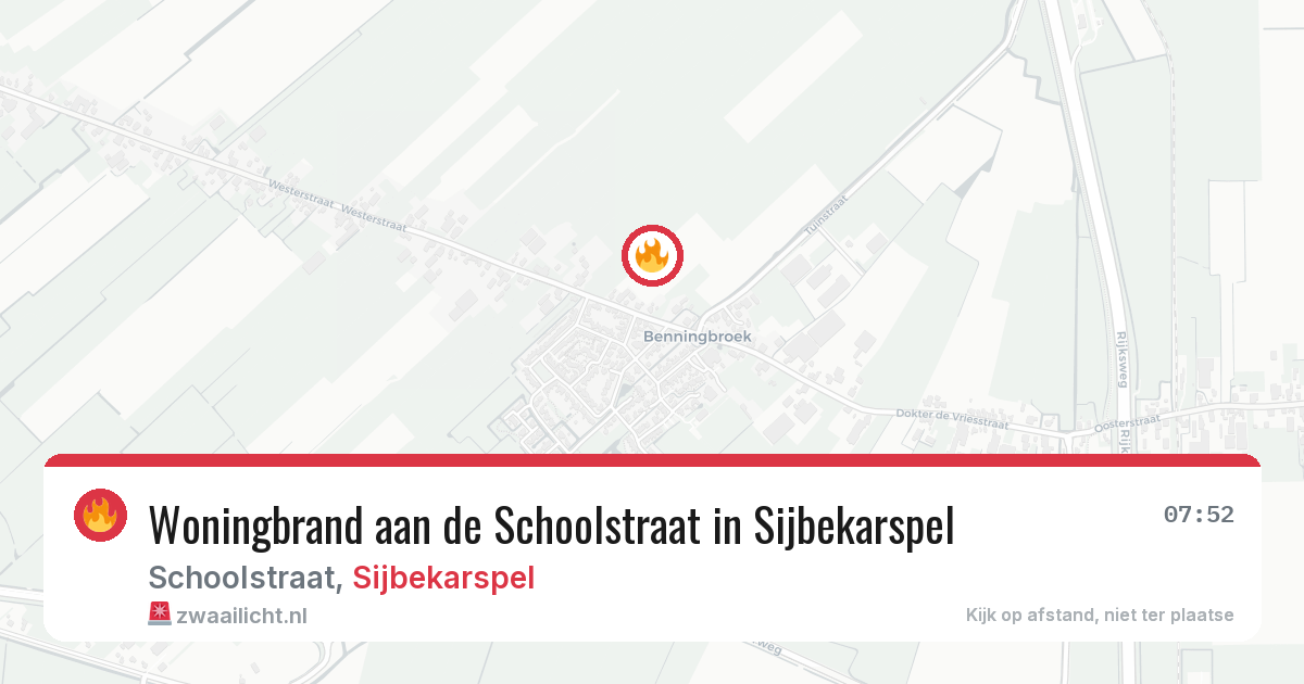 Woningbrand aan de Schoolstraat in Sijbekarspel — 24 mrt 2026